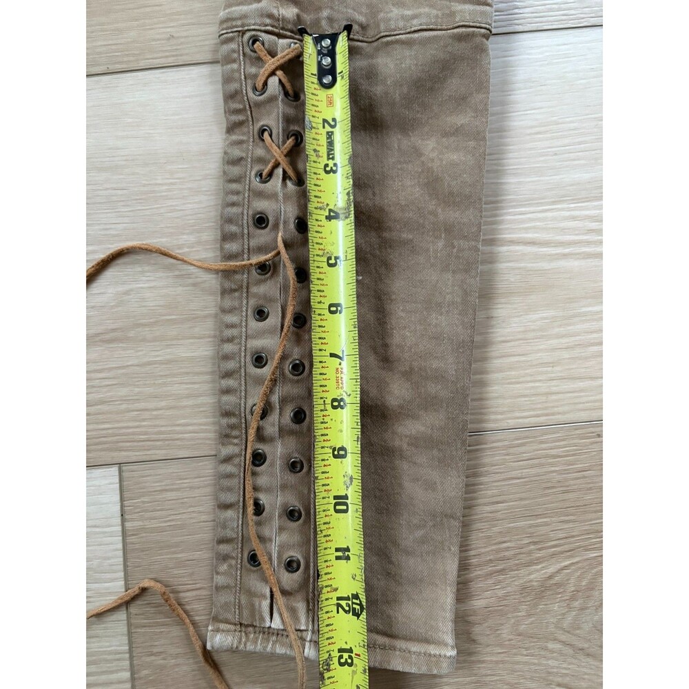vintage Polo Ralph Lauren Women's Tompkins Skinny Lace Up Brown Jeans Size 25 - Picture 4 of 12